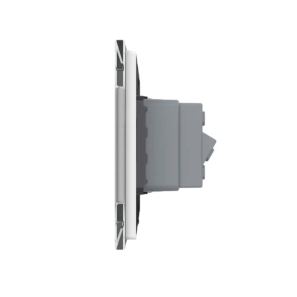 Livolo Double Wall Socket with Glass Frame – Narrow Modules, German Standard – Ultra-Resistant Glass
