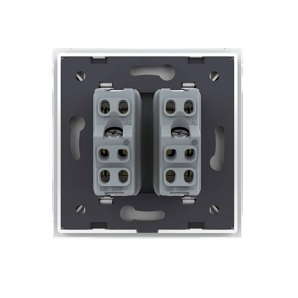 Livolo Double Wall Socket with Glass Frame – Narrow Modules, German Standard – Structure