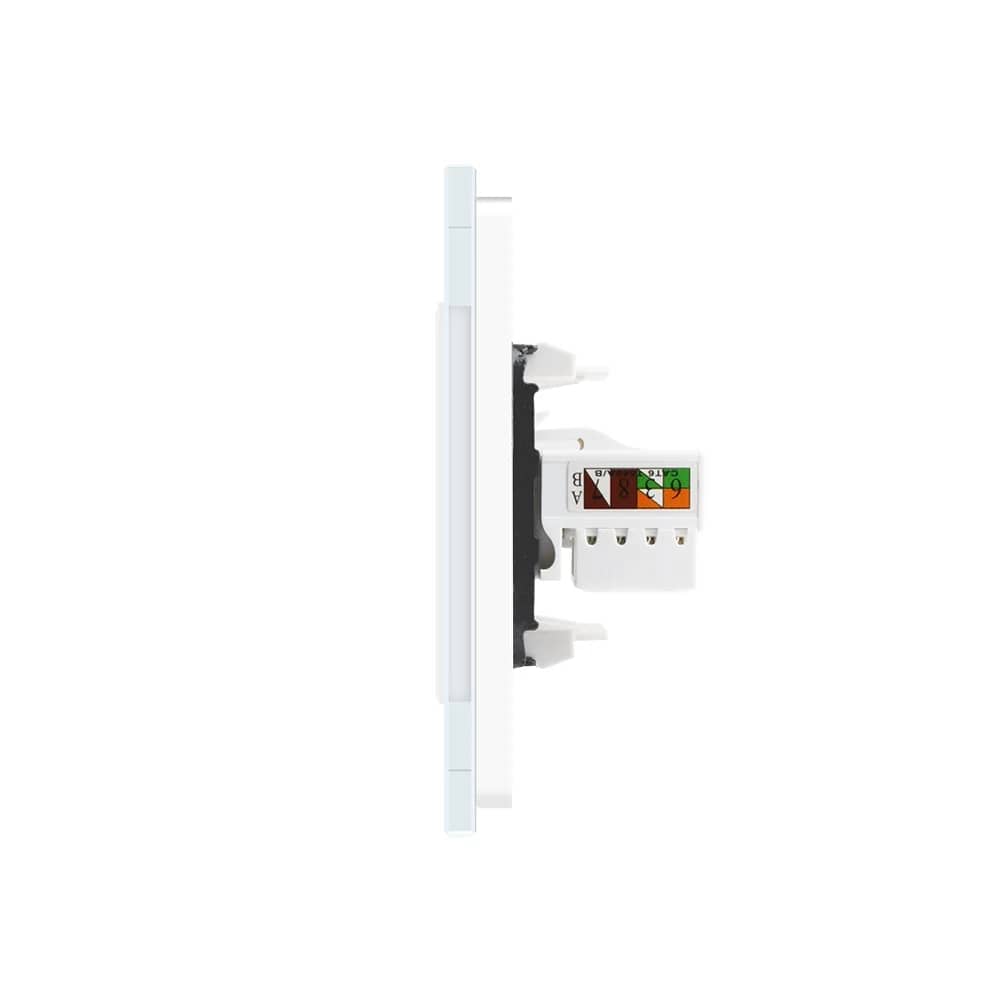 Livolo Glass Frame Double Wall Socket – 1 Schuko Socket + TV/Internet Media Socket – White — image 4