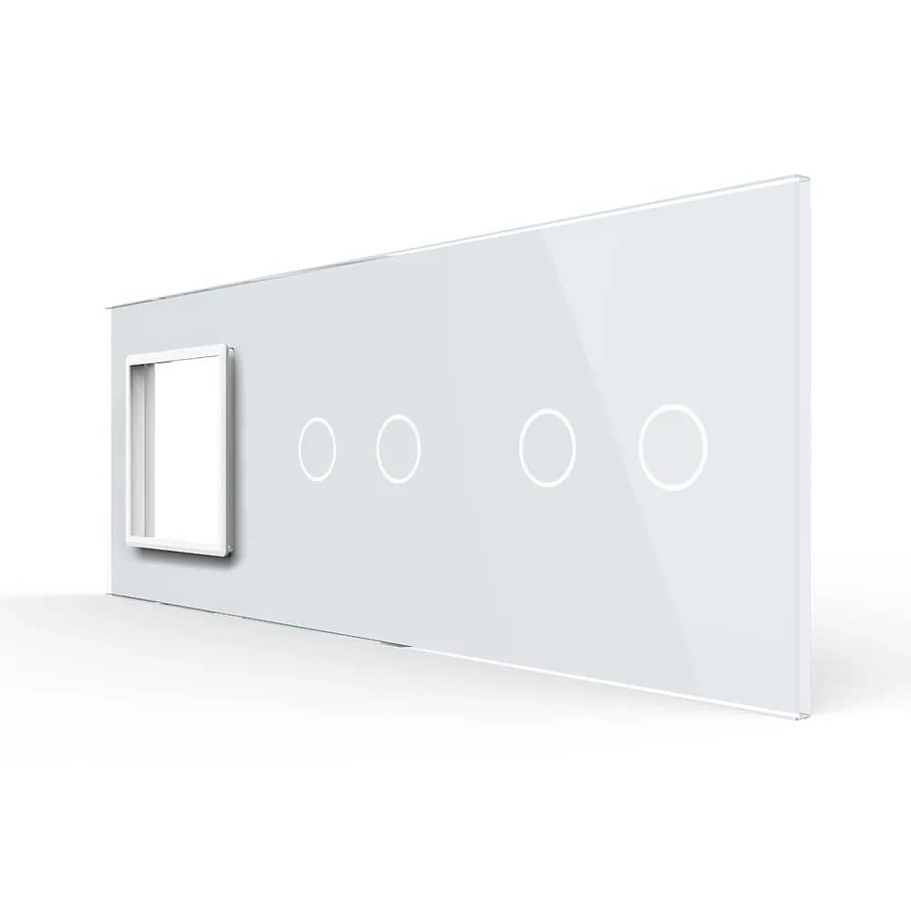 Livolo Glass Touch Panel – 1 Socket + 2 Gang + 2 Gang Light Switches