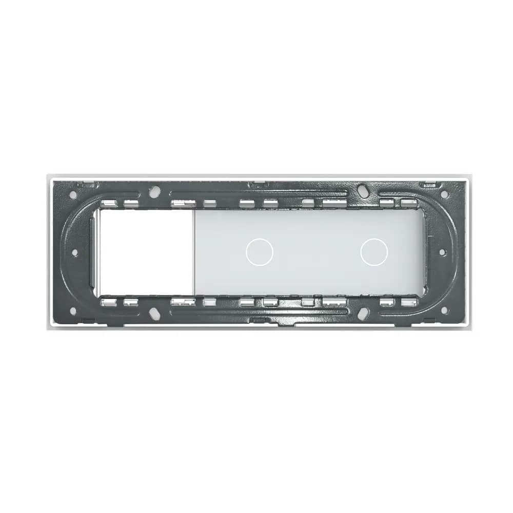 Livolo Glass Touch Light Switch Panel with Socket – 1 Gang + 1 Gang + Socket, Italian Standard 6/7M – Dimensions