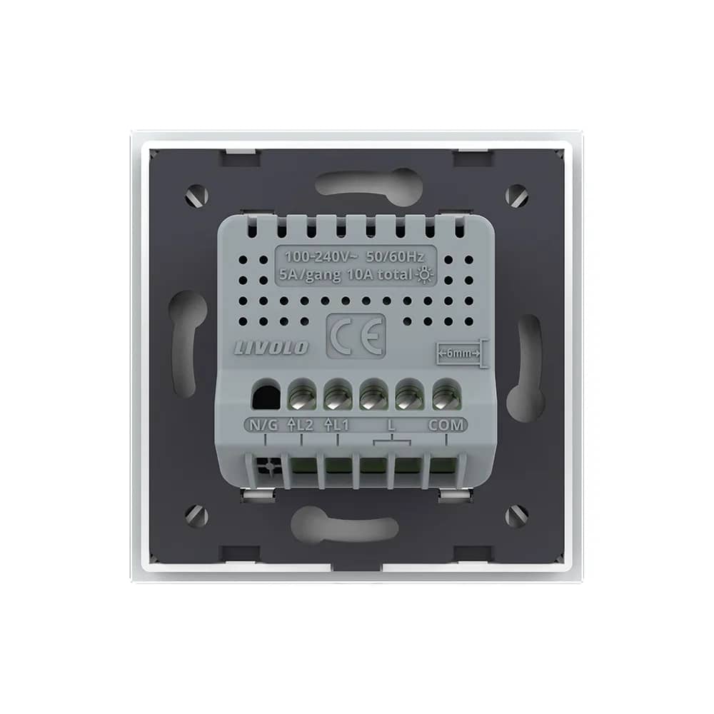 Livolo Glass Touch Light Switch – 2 Gang 2-Way / Intermediate, Zigbee EC – Structure
