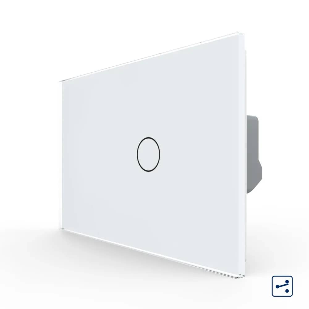Livolo Glass Touch Light Switch – 1 Gang 2-Way / Intermediate (Cross), Italian Standard