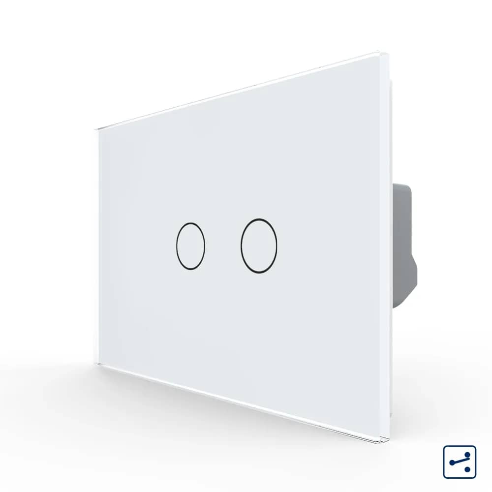Livolo Glass Touch Light Switch – 2 Gang 2-Way / Intermediate (Staircase), Italian Standard