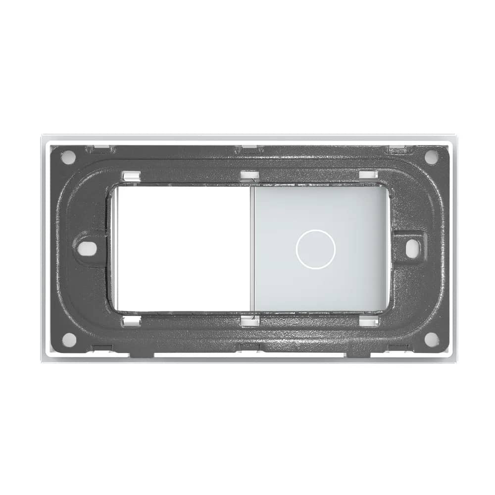 Livolo Glass Touch Light Switch Panel with Socket – 1 Gang + Socket, Italian Standard 4M – White — image 3