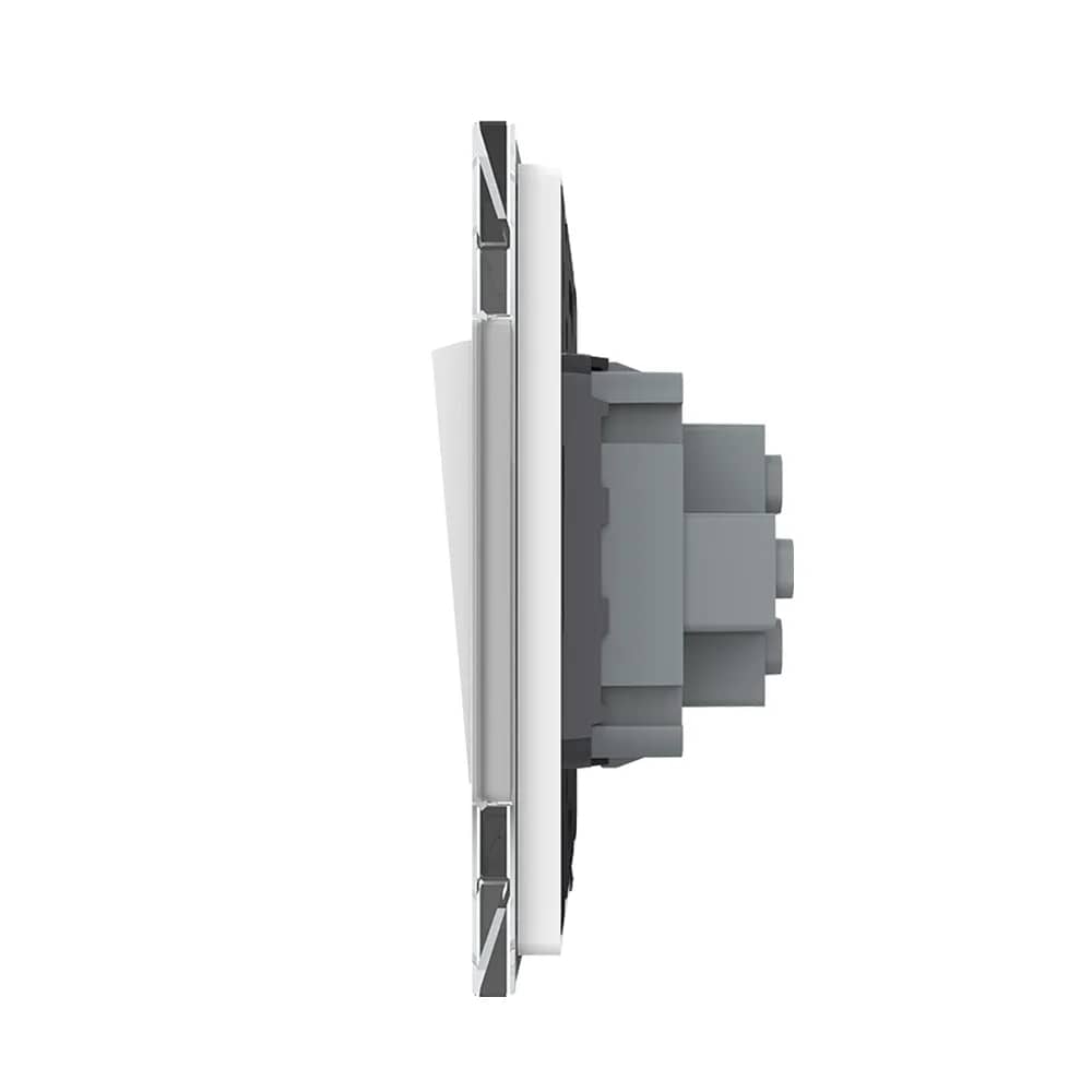 Livolo Mechanical 1 Gang & 2-Way Light Switch, 2 Modules with Glass Frame – New Series – White — image 3