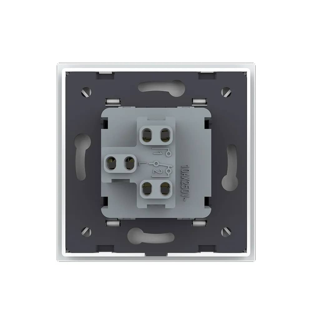 Livolo Mechanical 1 Gang & 2-Way Light Switch, 2 Modules with Glass Frame – New Series – White — image 4