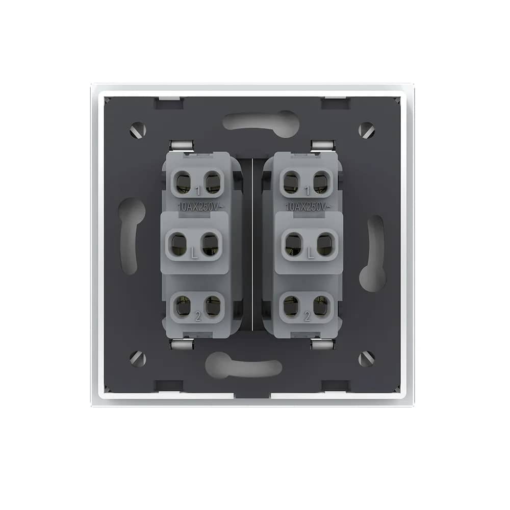 Livolo Mechanical 2 Gang 2-Way Light Switch with Glass Frame – New Series – Fade-Resistant Design