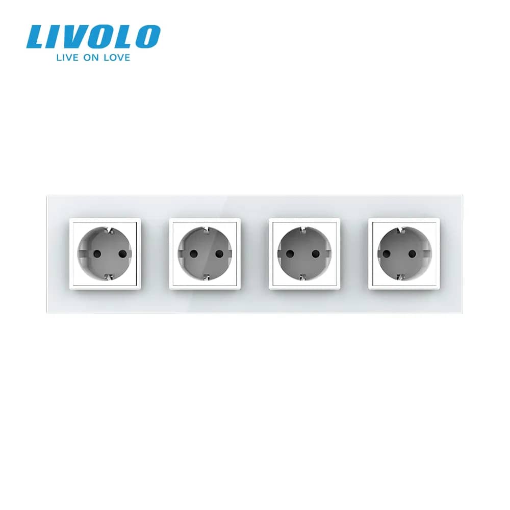 Livolo Quadruple Wall Socket with Glass Frame – Always Like New