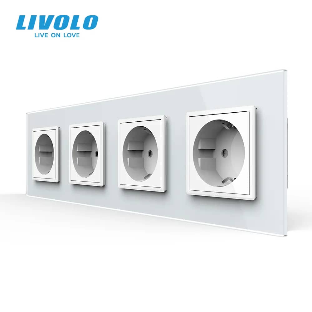 Livolo Quadruple Wall Socket with Glass Frame – A Variety of Products