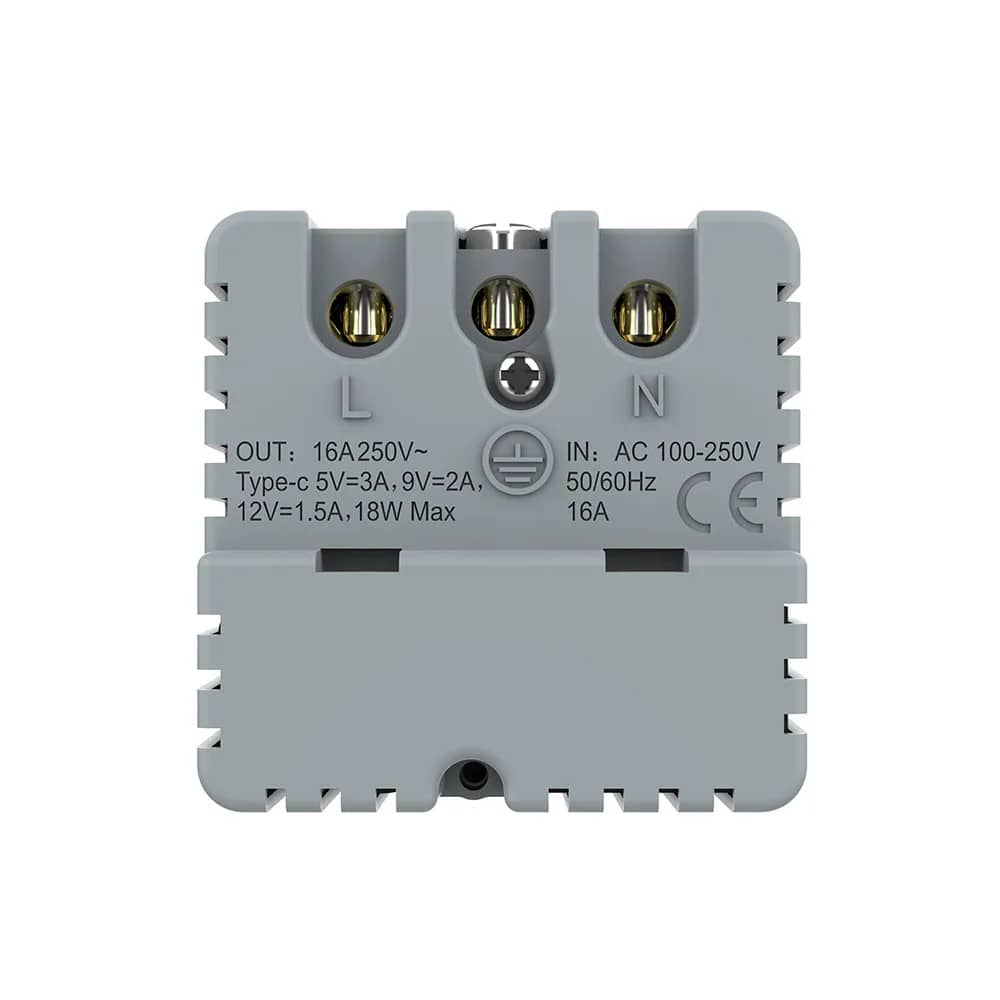 Livolo Schuko Socket Module with USB-C, German Standard – New Series – White — image 4