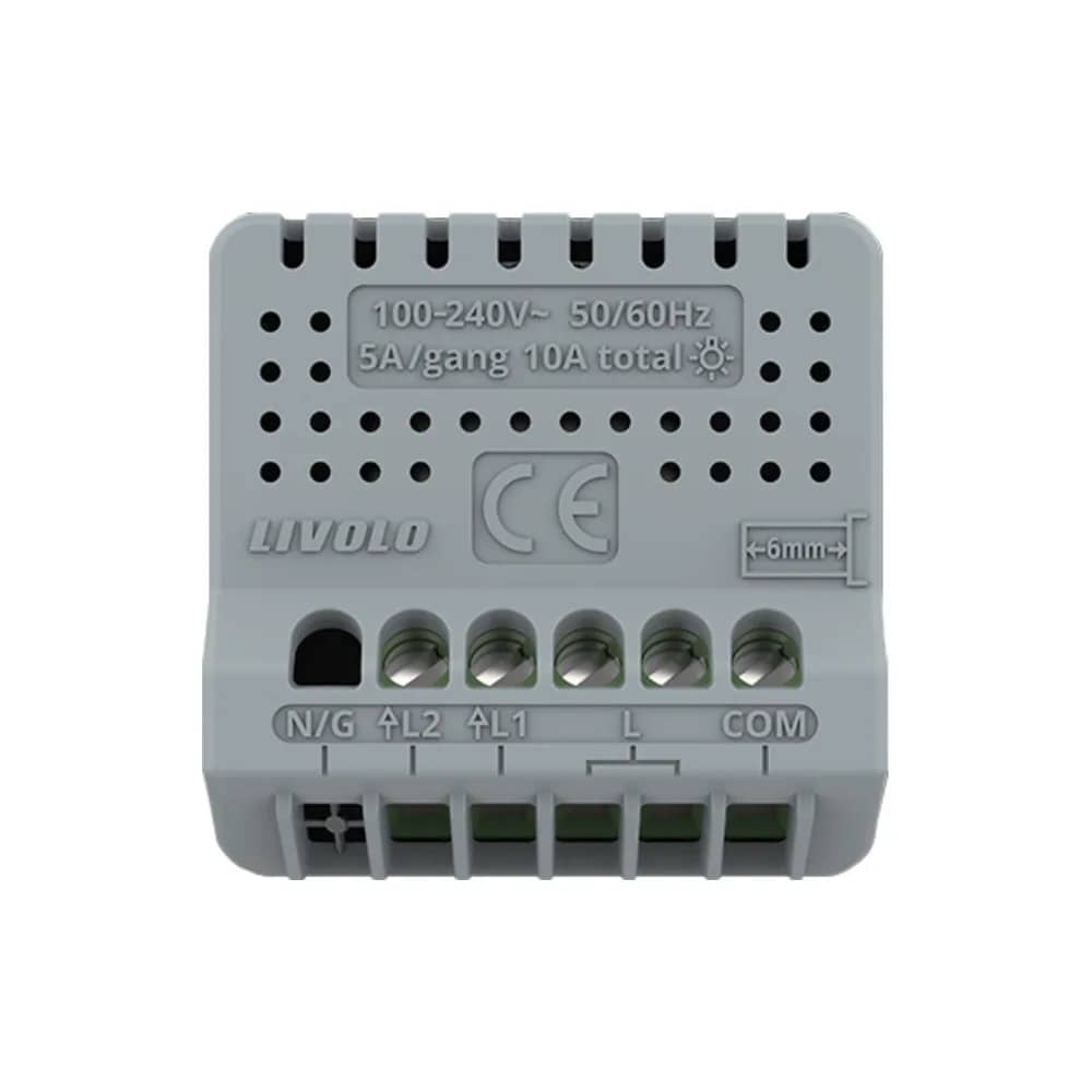 Livolo Touch 2-Way / Intermediate Light Switch Module – 2 Gang, Zigbee EC Protocol – White — image 4
