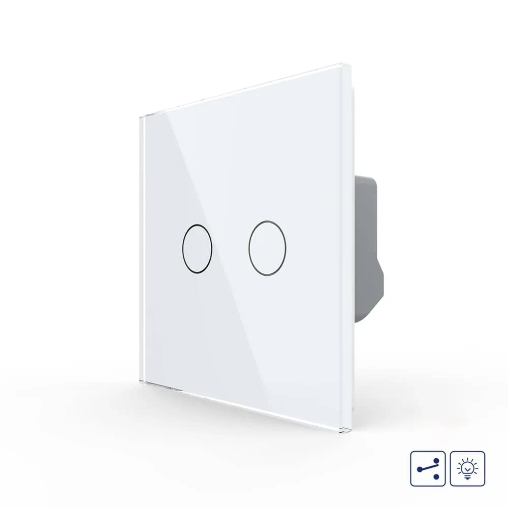 Livolo Touch Dimmer Light Switch – 2 Gang, 2-Way / Intermediate (Staircase), New Series