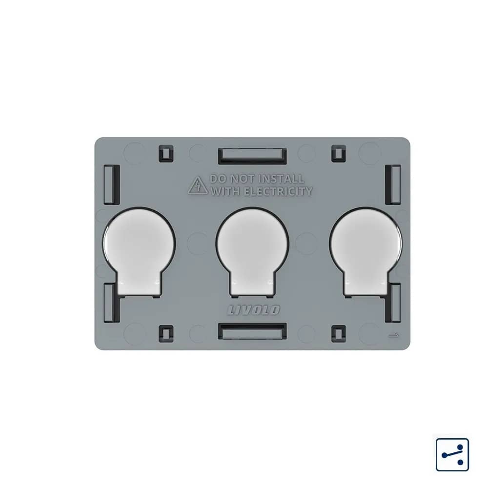 Livolo Touch Light Switch Module – 3 Gang 2-Way / Intermediate (Cross), Italian Standard C9-VL-FC3S-3G