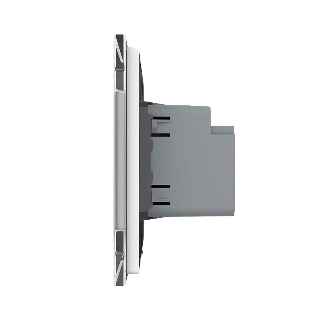 Livolo USB-A + USB-C Charging Socket with Glass Frame – New Series – White — image 3