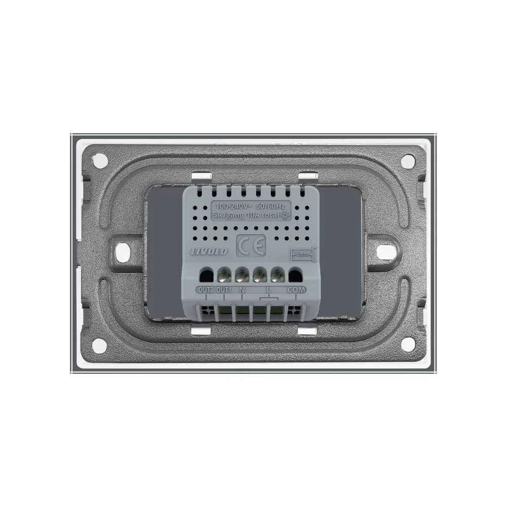 Livolo Wi-Fi Glass Touch Light Switch – 1 Gang, Italian Standard (New Series) – Dimensions