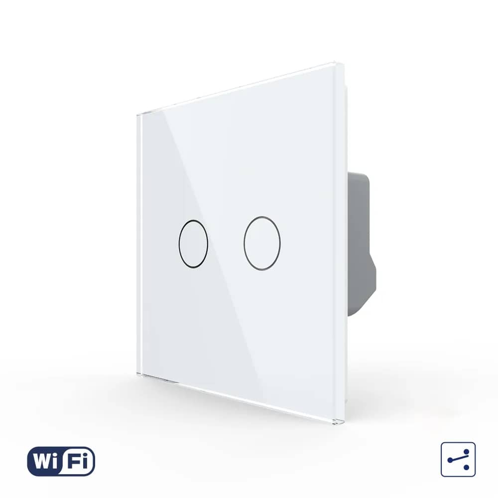 Livolo Wi-Fi Glass Touch Light Switch – 2 Gang 2-Way / Intermediate (Staircase) – New Series