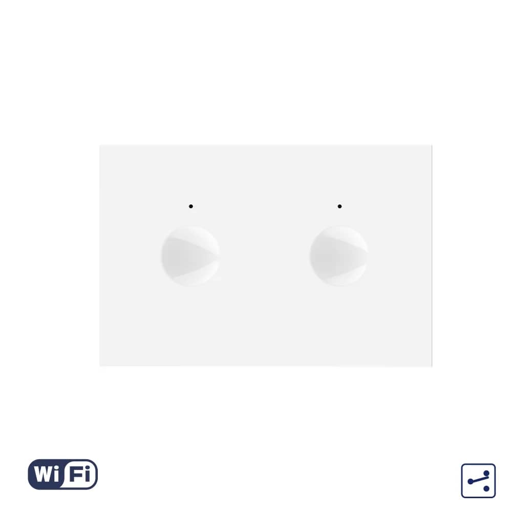 Livolo Wi-Fi Touch 2 Gang 2-Way / Intermediate Light Switch Module, Italian Standard – New Series, White