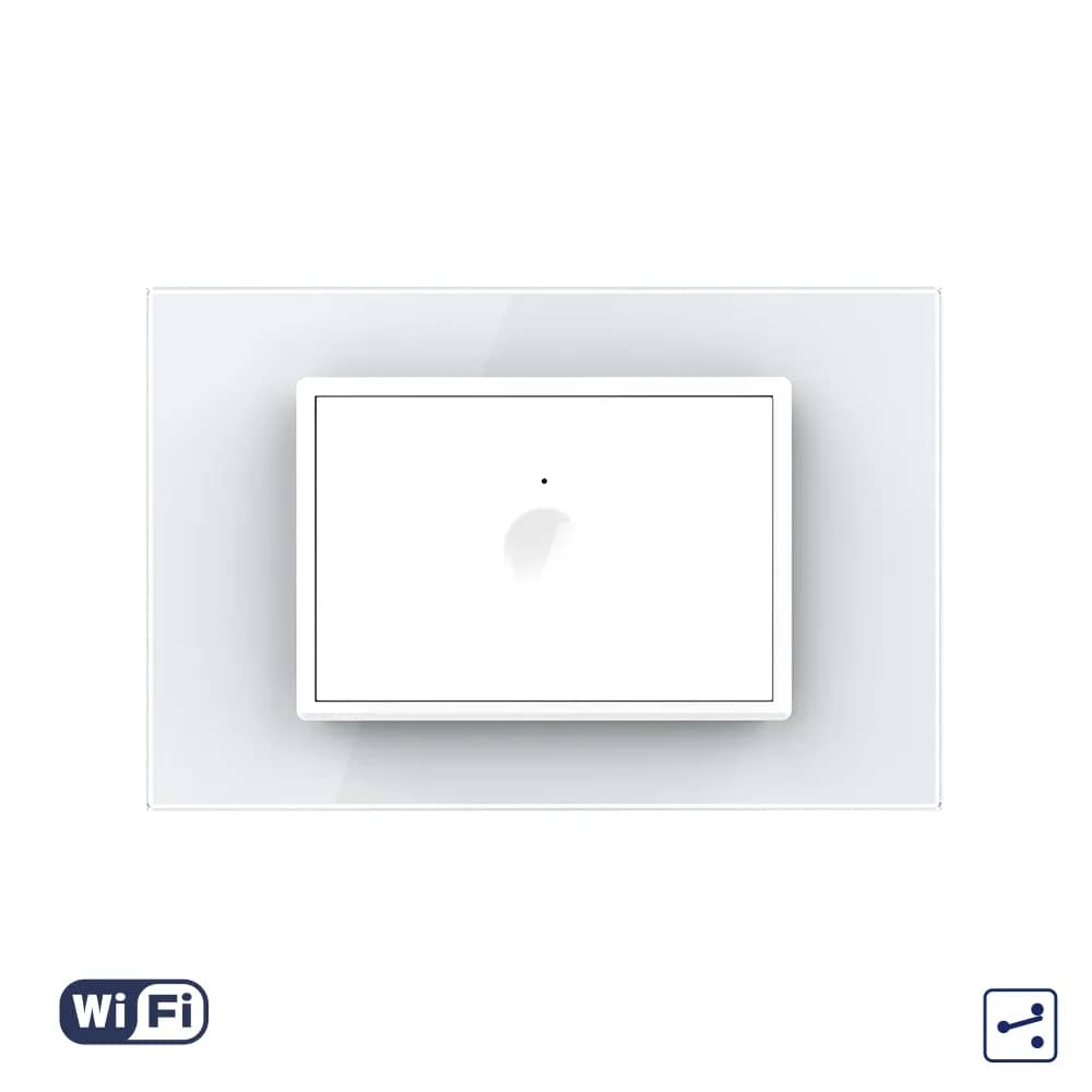 Livolo Wi-Fi Touch 2-Way / Intermediate Light Switch with Glass Frame – 1 Gang, Italian Standard, New Series (VL-FC1SNY-3WP-11)