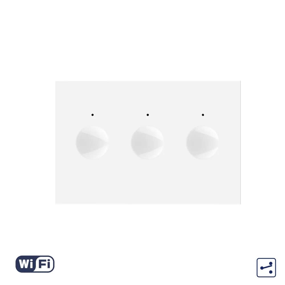 Livolo Wi-Fi Touch 3 Gang 2-Way / Intermediate Light Switch Module, Italian Standard – New Series, White