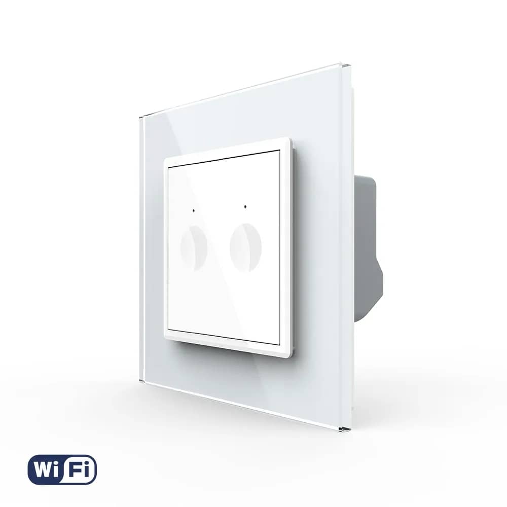 Livolo Wi-Fi Touch Light Switch with Glass Frame – 2 Gang, New Series (VL-FC2NY-2WP-11)