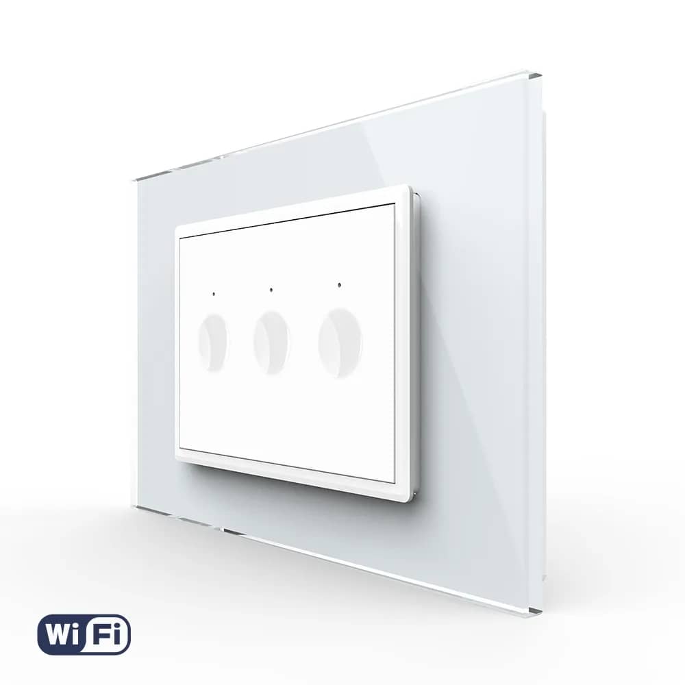 Livolo Wi-Fi Touch Light Switch – 3 Gang, Italian Standard, New Series, White (VL-FC3NY-3WP-11)