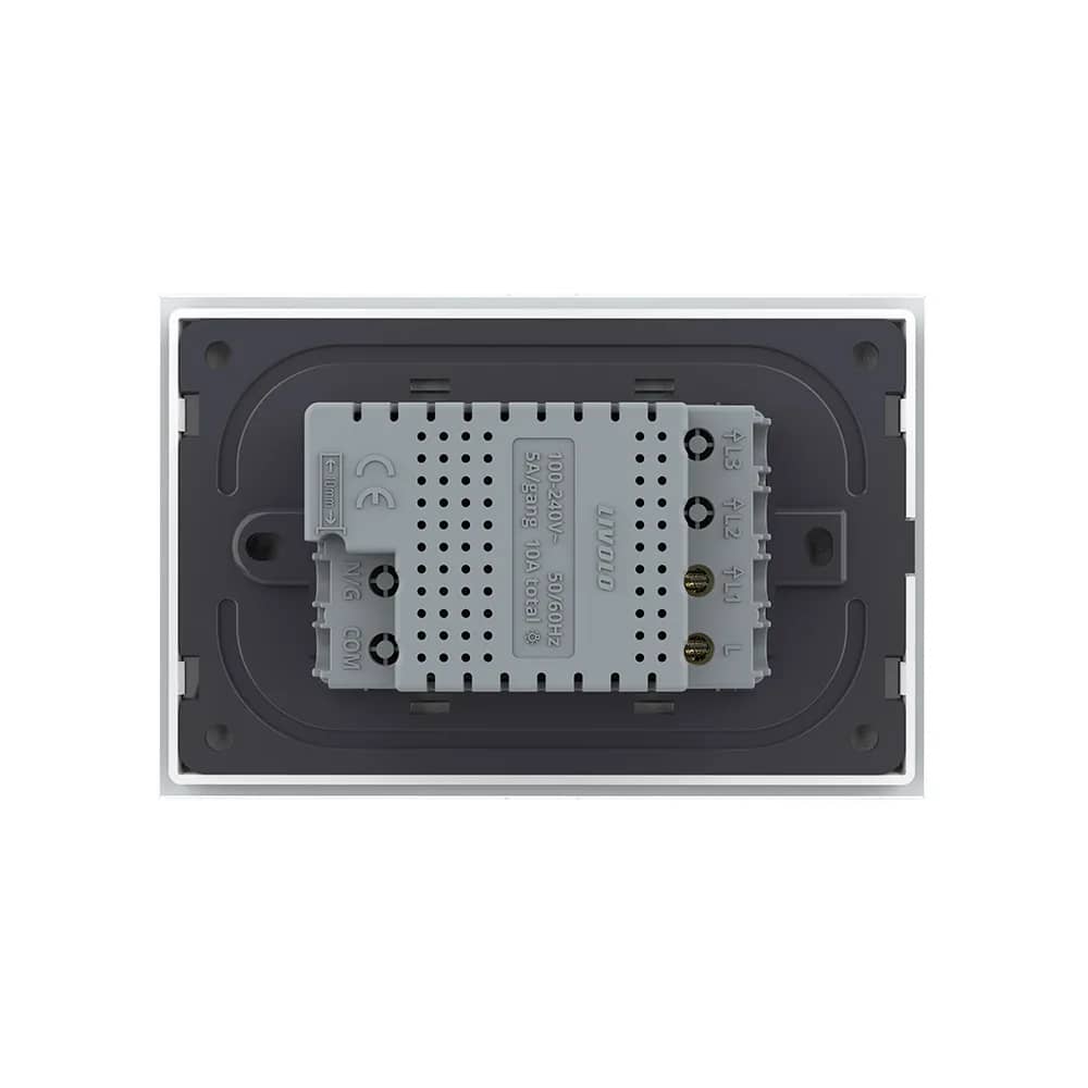 Livolo Glass Touch Light Switch – 1 Gang, Italian Standard – New Series (VL-FC1-3WP-11) – No Unnecessary Wiring