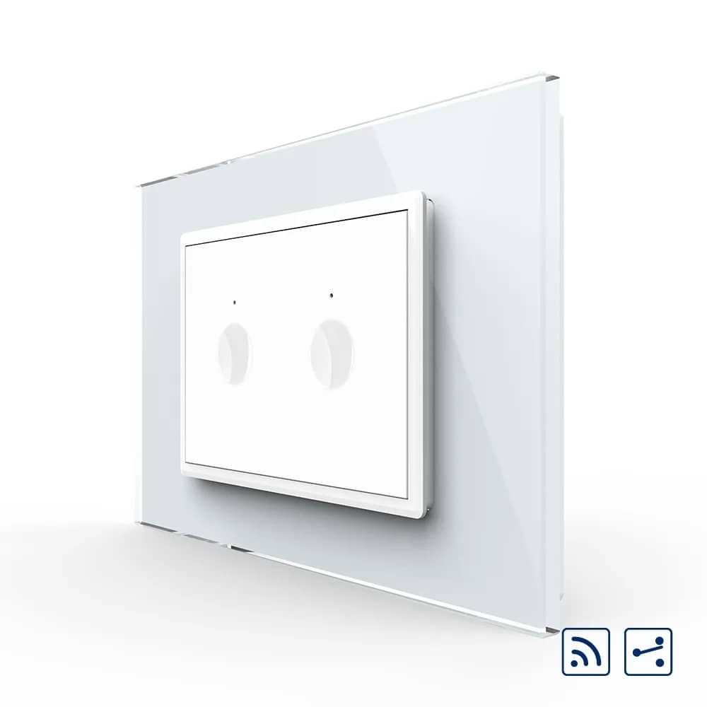 Livolo Wireless Glass Touch Light Switch – 2 Gang 2-Way / Intermediate, Italian Standard – New Series