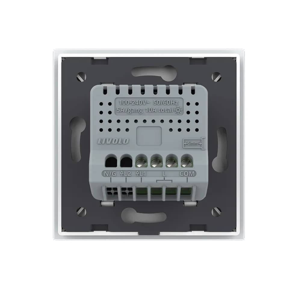 Livolo Zigbee EC Touch Light Switch with Glass Frame – 1 Gang 2-Way / Intermediate – Structure