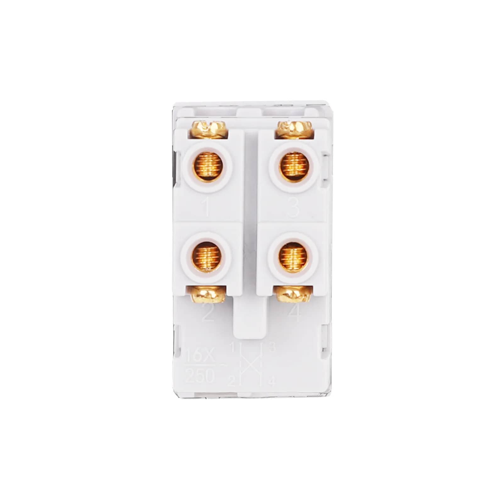 Luxion 1M Mechanical Intermediate (Cross) Light Switch Module – 1 Gang, Italian Standard – White — image 4