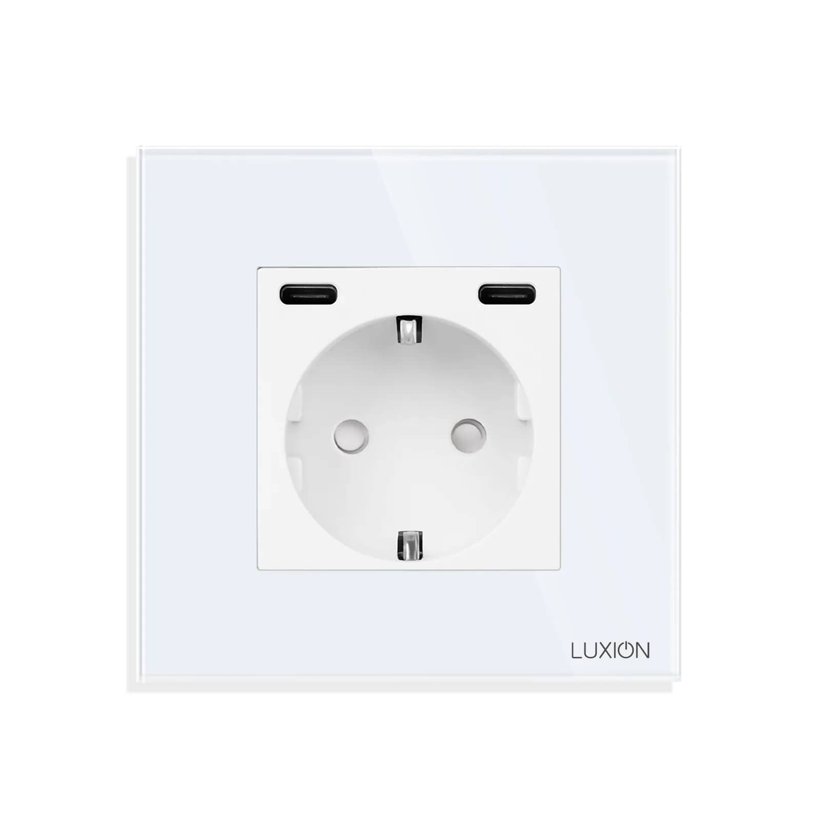 Luxion 20W Fast Charge USB-C + USB-C Socket with Glass Frame