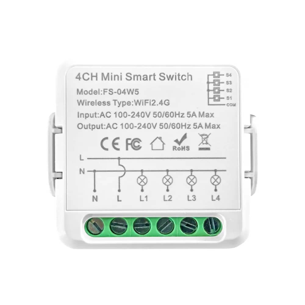 Luxion 4-Channel Wi-Fi Smart Relay with Timer and App Control – LX-R4CH