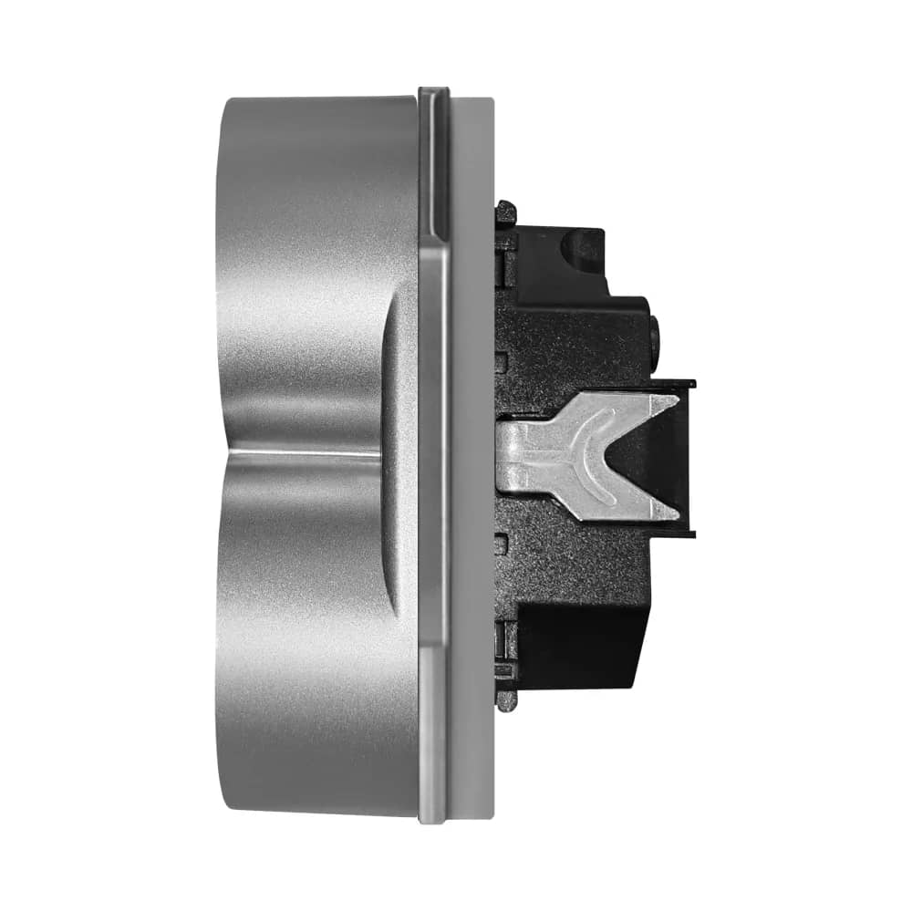 Luxion Double Socket with Glass Frame for Single Wall Box (LX-MP210GF) – Grey — image 3