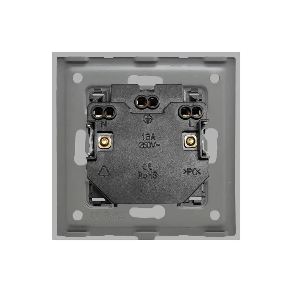Luxion Double Socket with Glass Frame for Single Wall Box (LX-MP210GF) – Grey — image 4