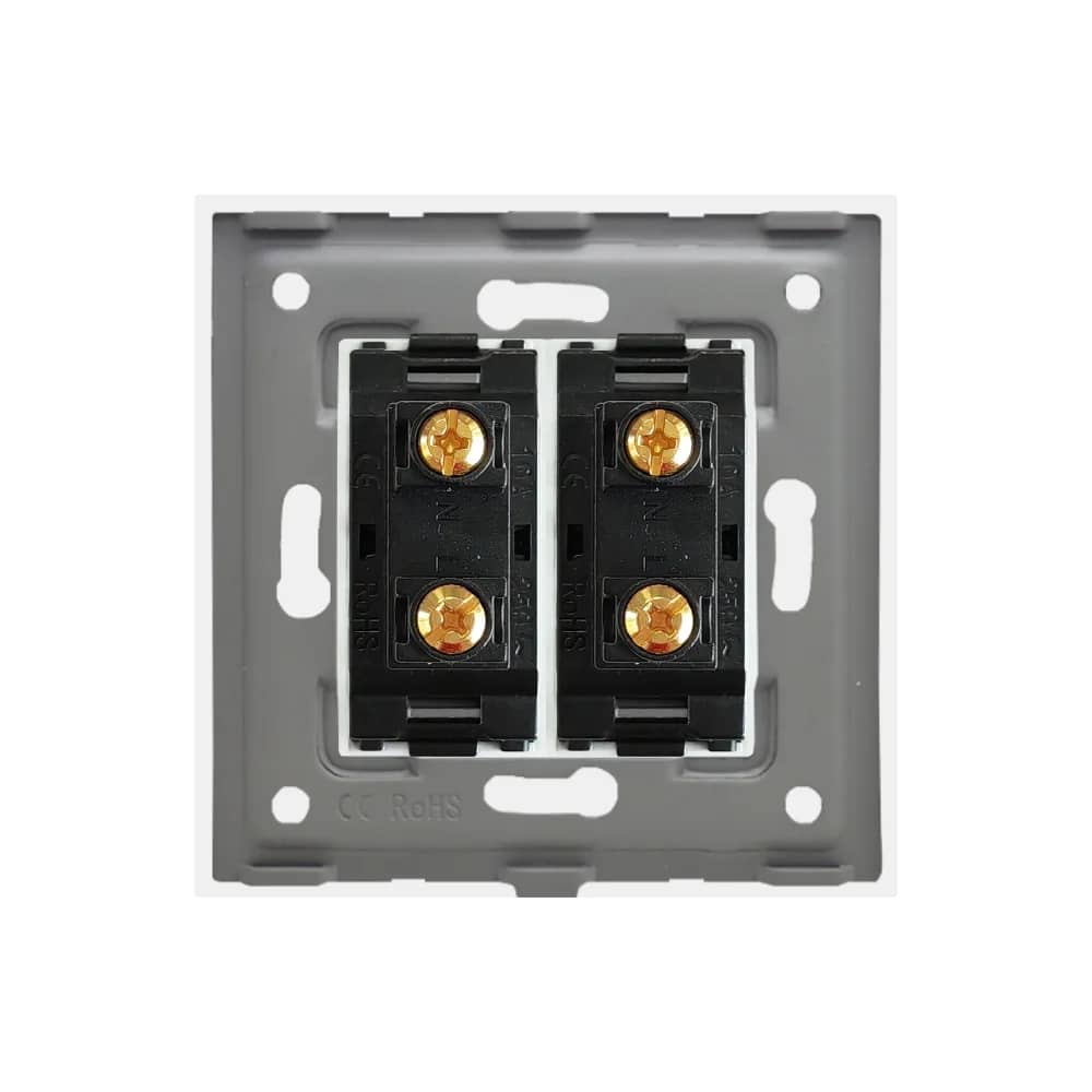 Luxion Double Socket with Slim Modules and Aluminium Frame – Dimensions