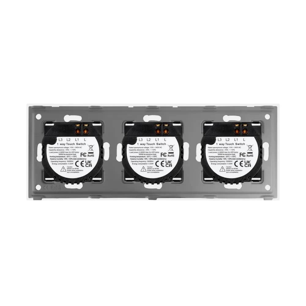 Luxion Glass Touch Light Switch – 1 Gang + 1 Gang + 1 Gang – Structure
