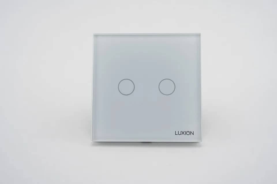Luxion Glass Touch Light Switch – 2 Gang, 500W – Dimensions