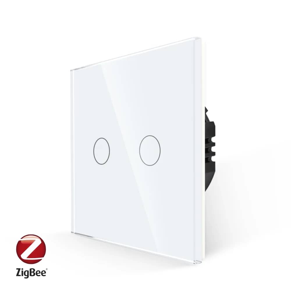 Luxion Glass Touch Light Switch – 2 Gang, Zigbee
