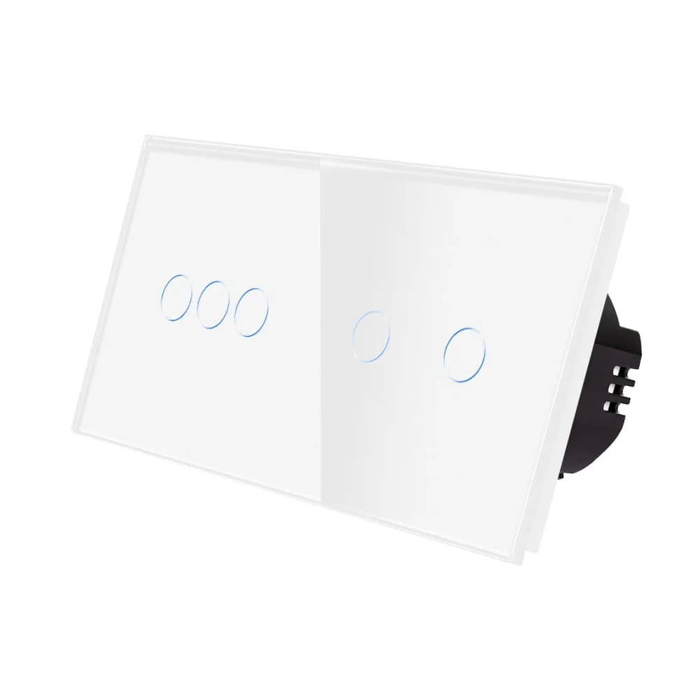 Luxion Glass Touch Light Switch – 3 Gang + 2 Gang