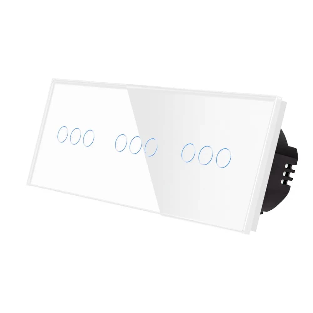 Luxion Glass Touch Light Switch Panel – 3 Gang + 3 Gang + 3 Gang (LX-ST-301/301/301)