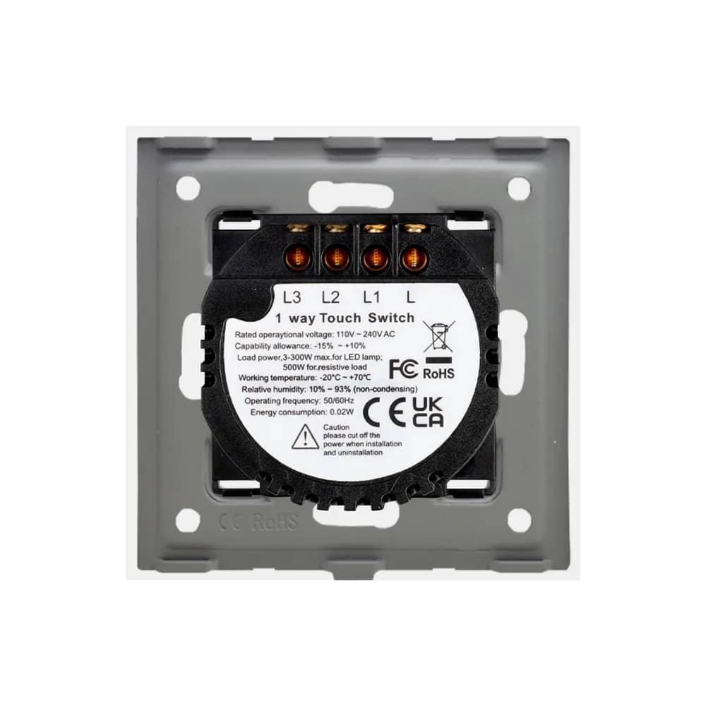 Luxion Glass Touch Light Switch – 3 Gang, 500W – Fade-Resistant Finish