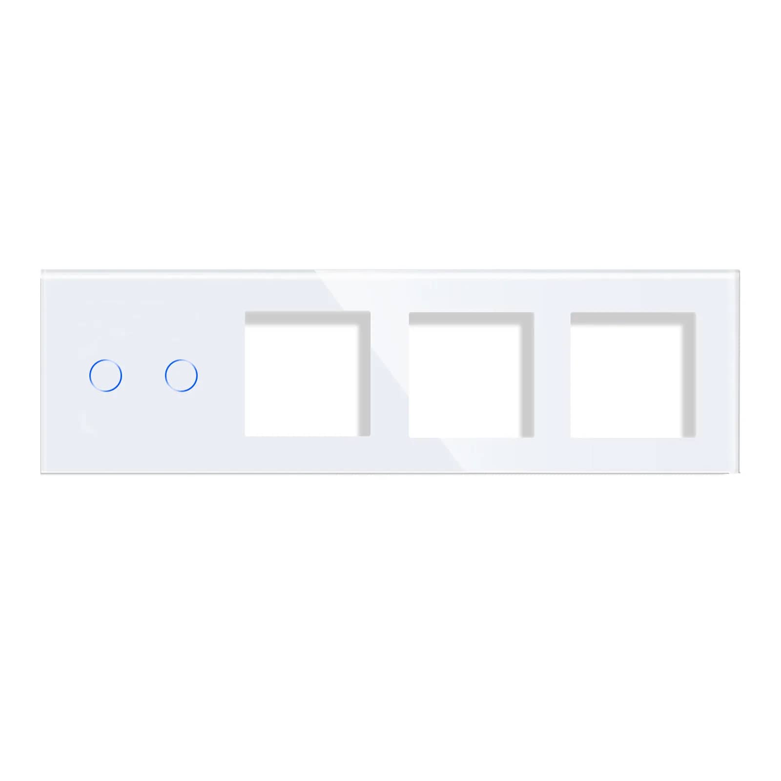 Luxion Glass Touch Light Switch Panel – 2 Gang + 3 Sockets