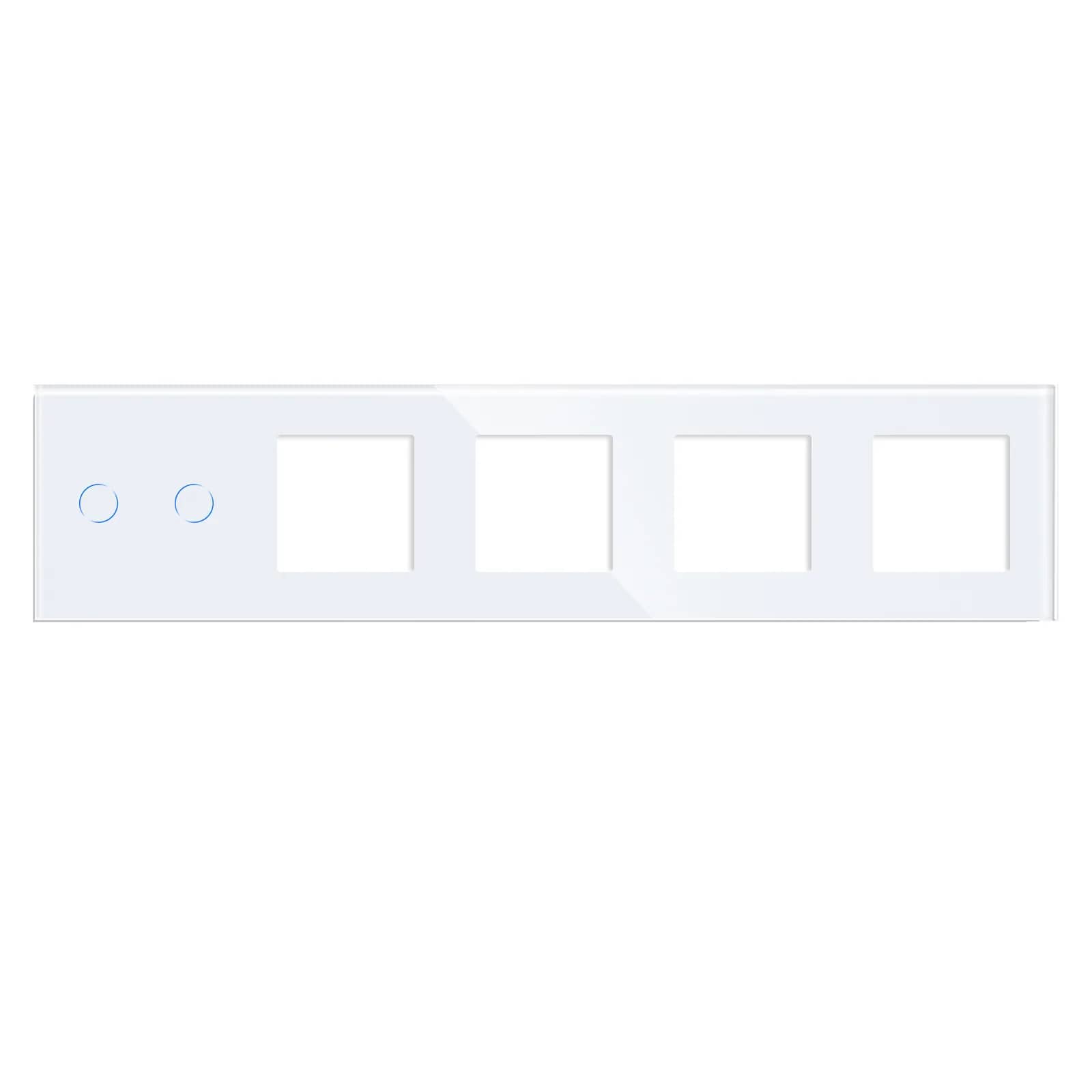 Luxion Glass Touch Light Switch Panel – 2 Gang + 4 Sockets