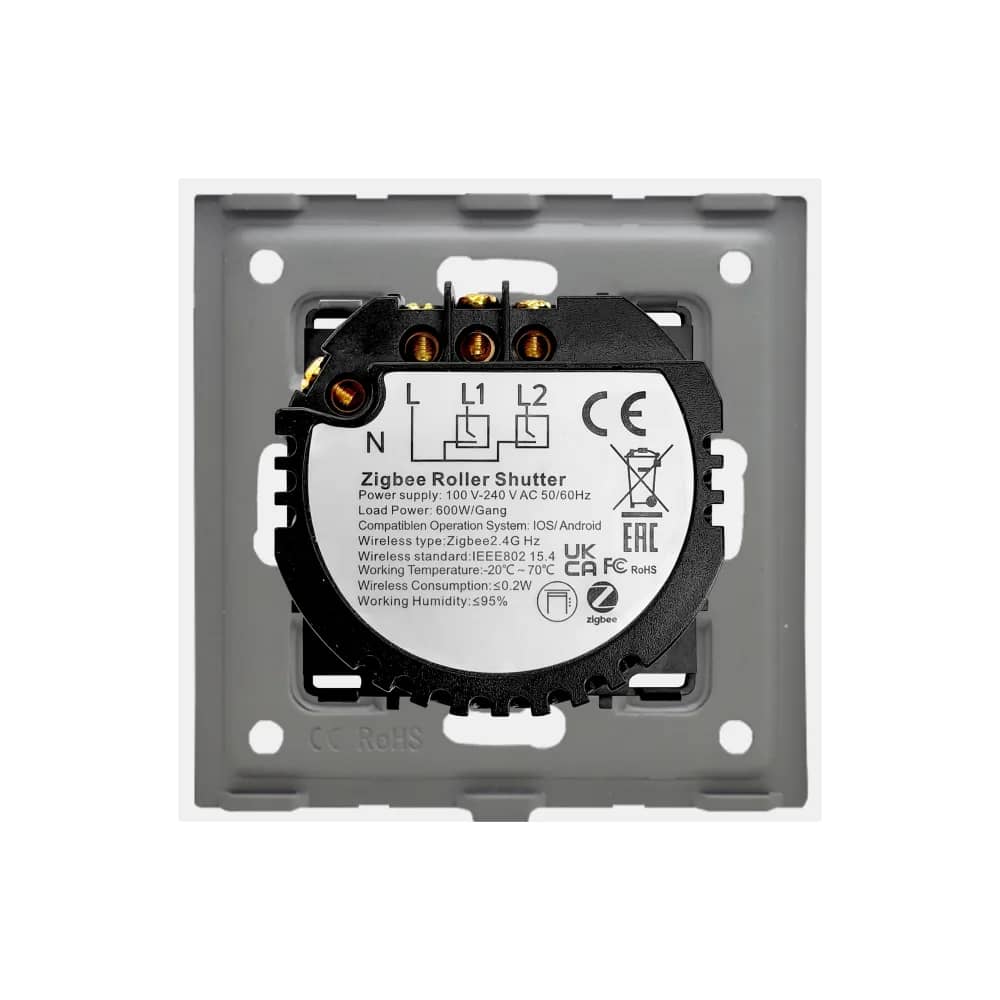 Luxion Glass Touch Roller Shutter Switch – Zigbee Tuya – White — image 4