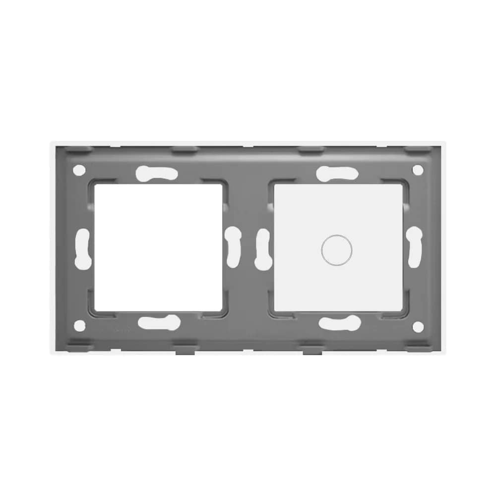 Luxion Glass Touch Light Switch Panel – 1 Gang Switch + Single Socket – White — image 4