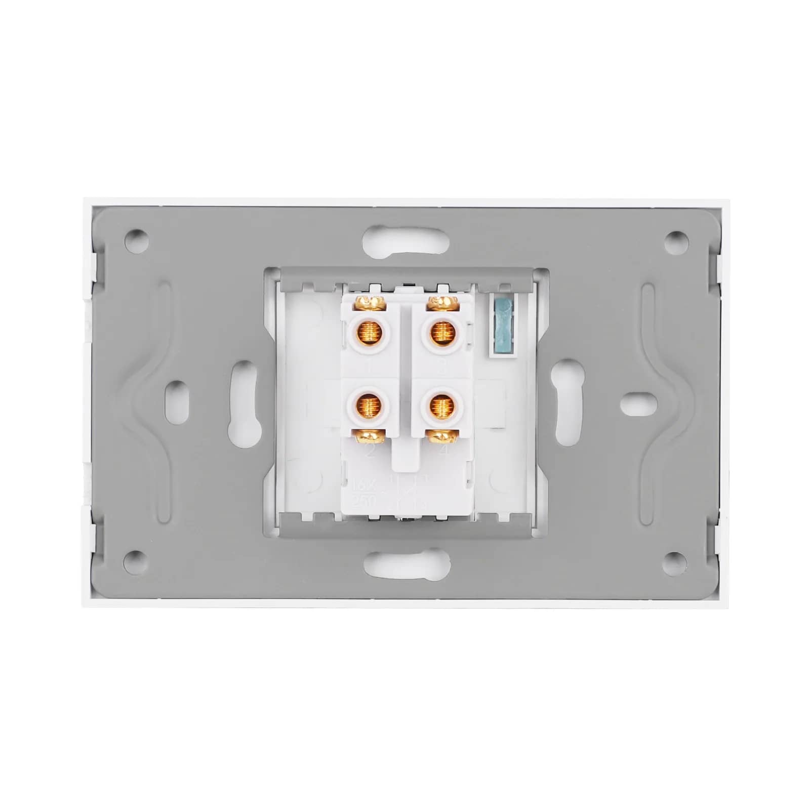 Luxion Mechanical 1 Gang Intermediate (Cross) Switch with Glass Frame, Italian Standard, 2/3M – White — image 4
