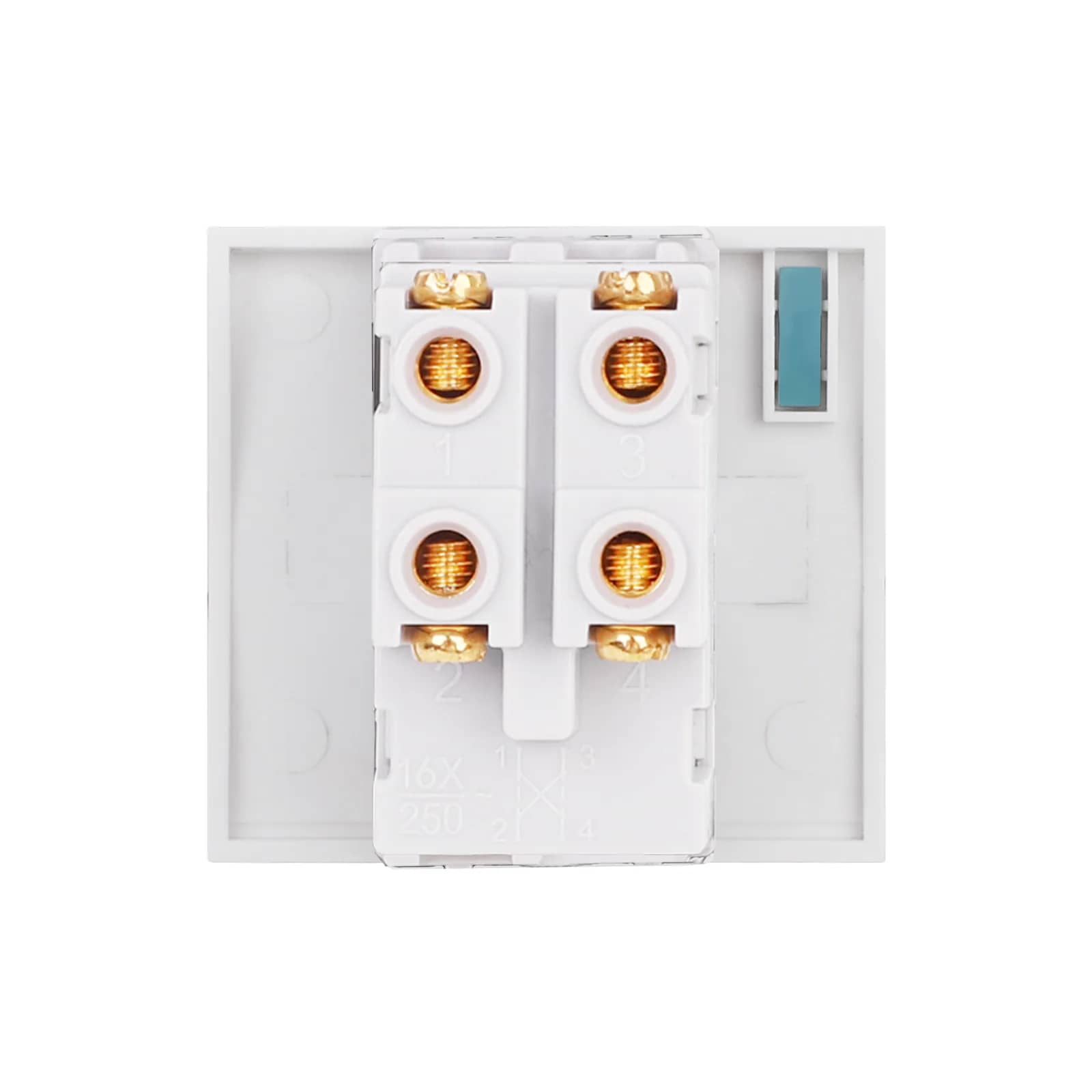 Luxion Mechanical 1 Gang Intermediate (Cross) Switch Module 2M – Italian Standard – White — image 4