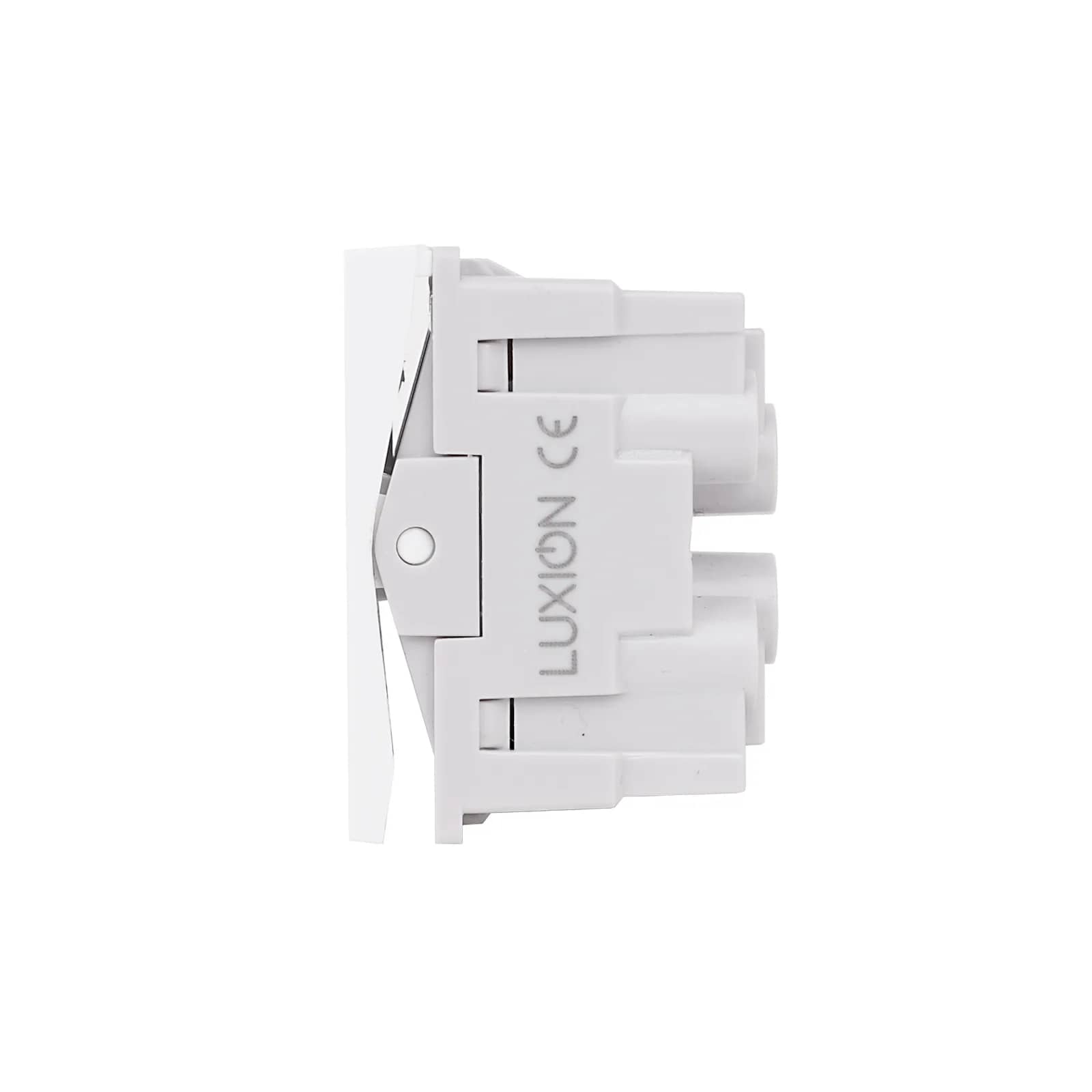Luxion Mechanical 2-Way (Staircase) 2 Gang Light Switch Module 2M / 1M – Italian Standard – White — image 3