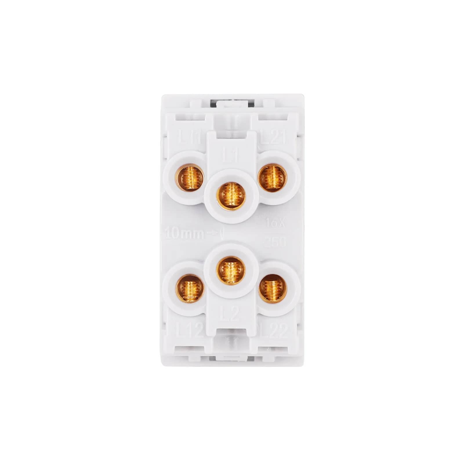 Luxion Mechanical 2-Way (Staircase) 2 Gang Light Switch Module 2M / 1M – Italian Standard – White — image 4