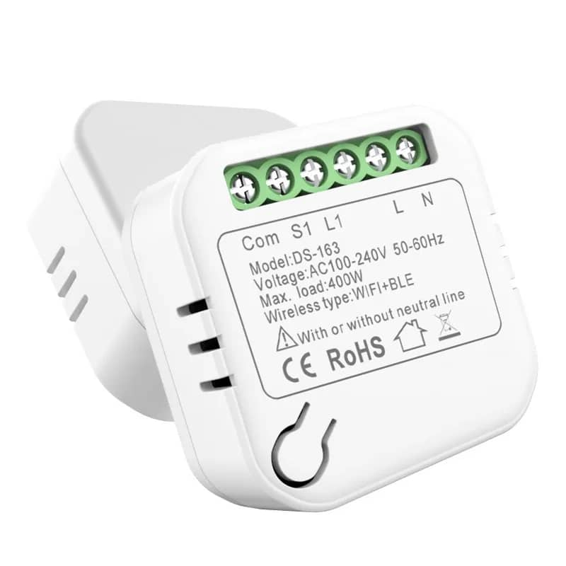 Luxion Mini-Smart Wi-Fi Relay – 1 Input, 1 Output, App Control (TDQ-DS1G-WF)